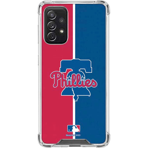 MLB Philadelphia Phillies Split Galaxy A72 5G Clear Case